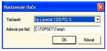 Nastavenie tlače