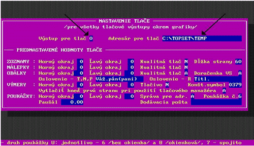 Nastavenie tlače