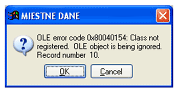 Chyba OLE error